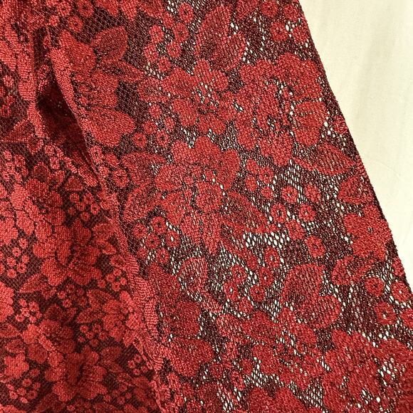 VTG Mobwife Red Lace Blouse WOMENS SIZE XL Whimsigoth Y2k Button Up NY&CO L/S - Picture 3 of 11